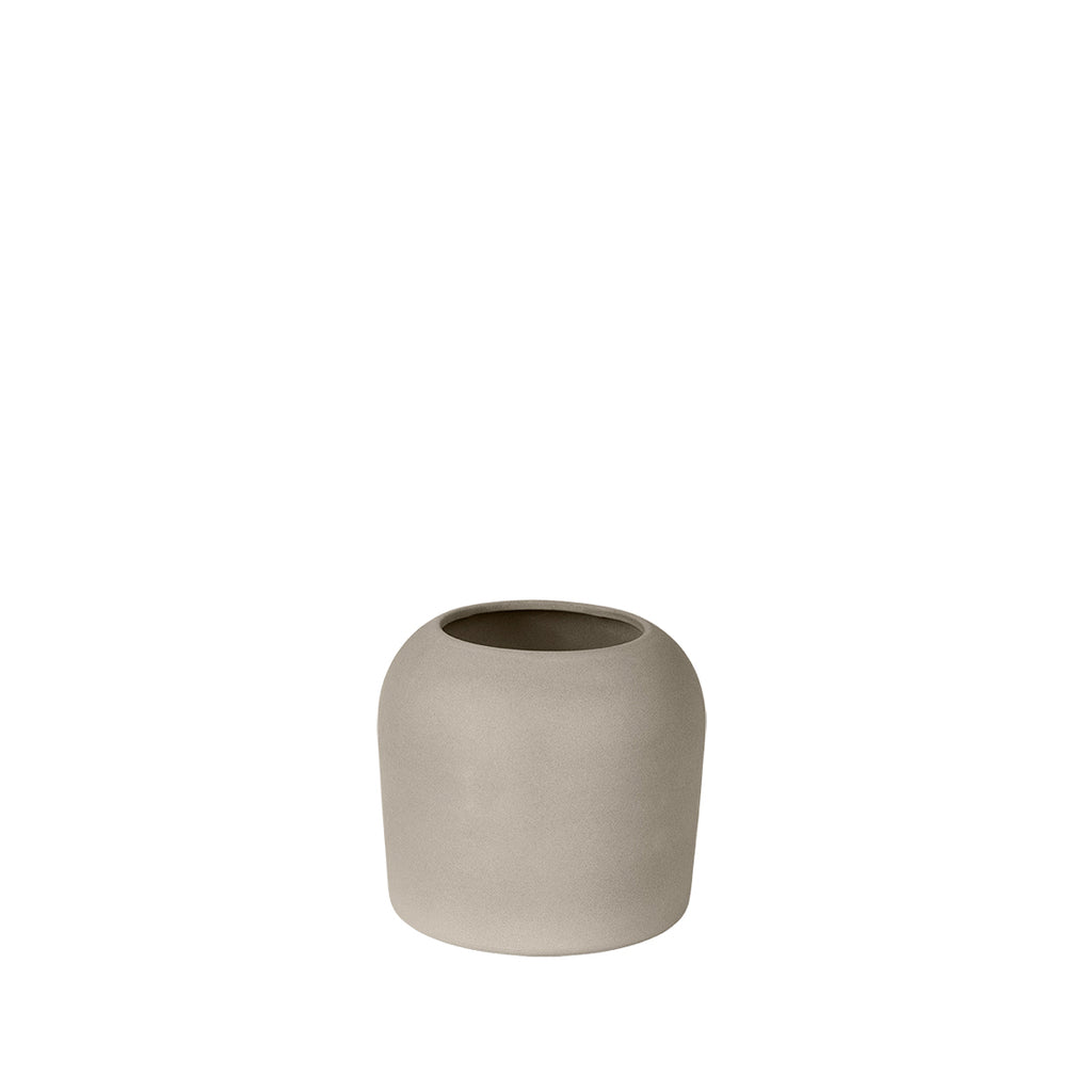 Grey engobe earthware terracotta designed Dome X-tra small vase from Kristina Dam