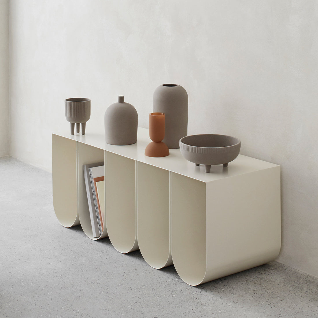 small bowl on curved bench Kristina Dam design Denmark