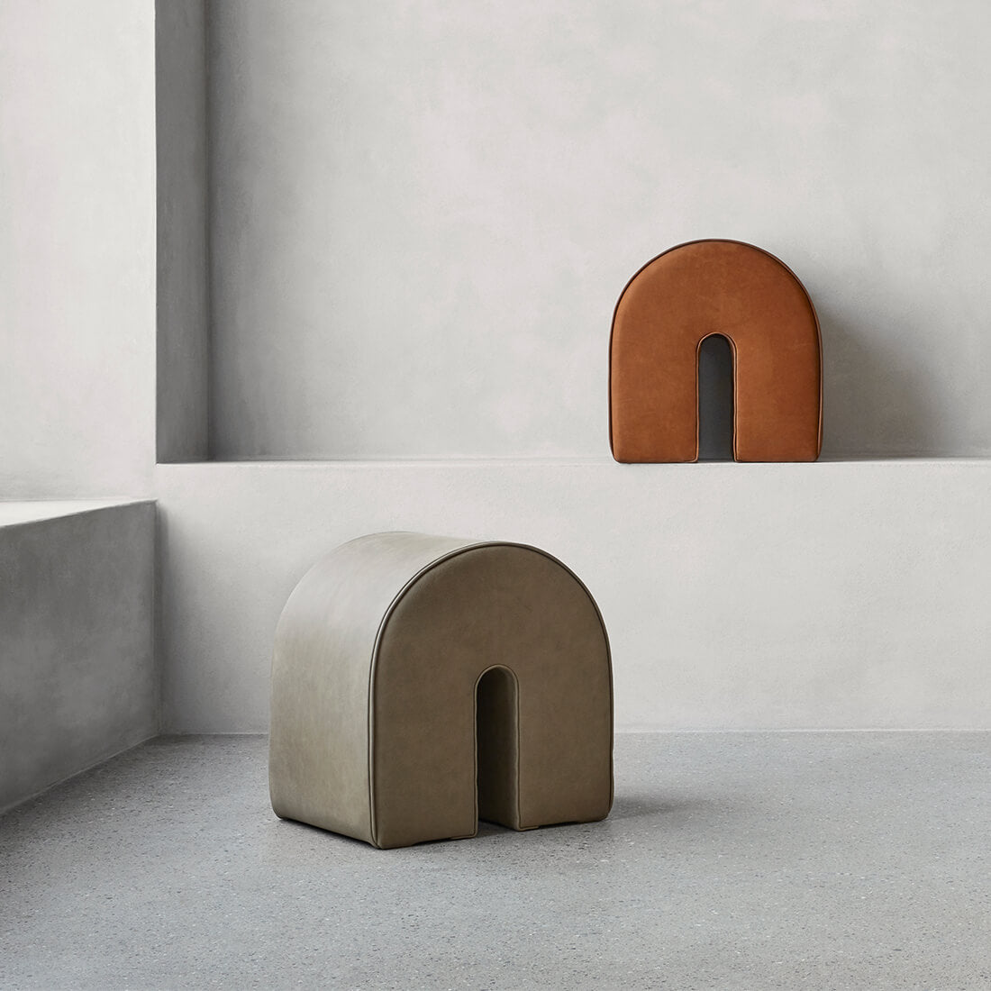 kristina dam studio leather pouf collection